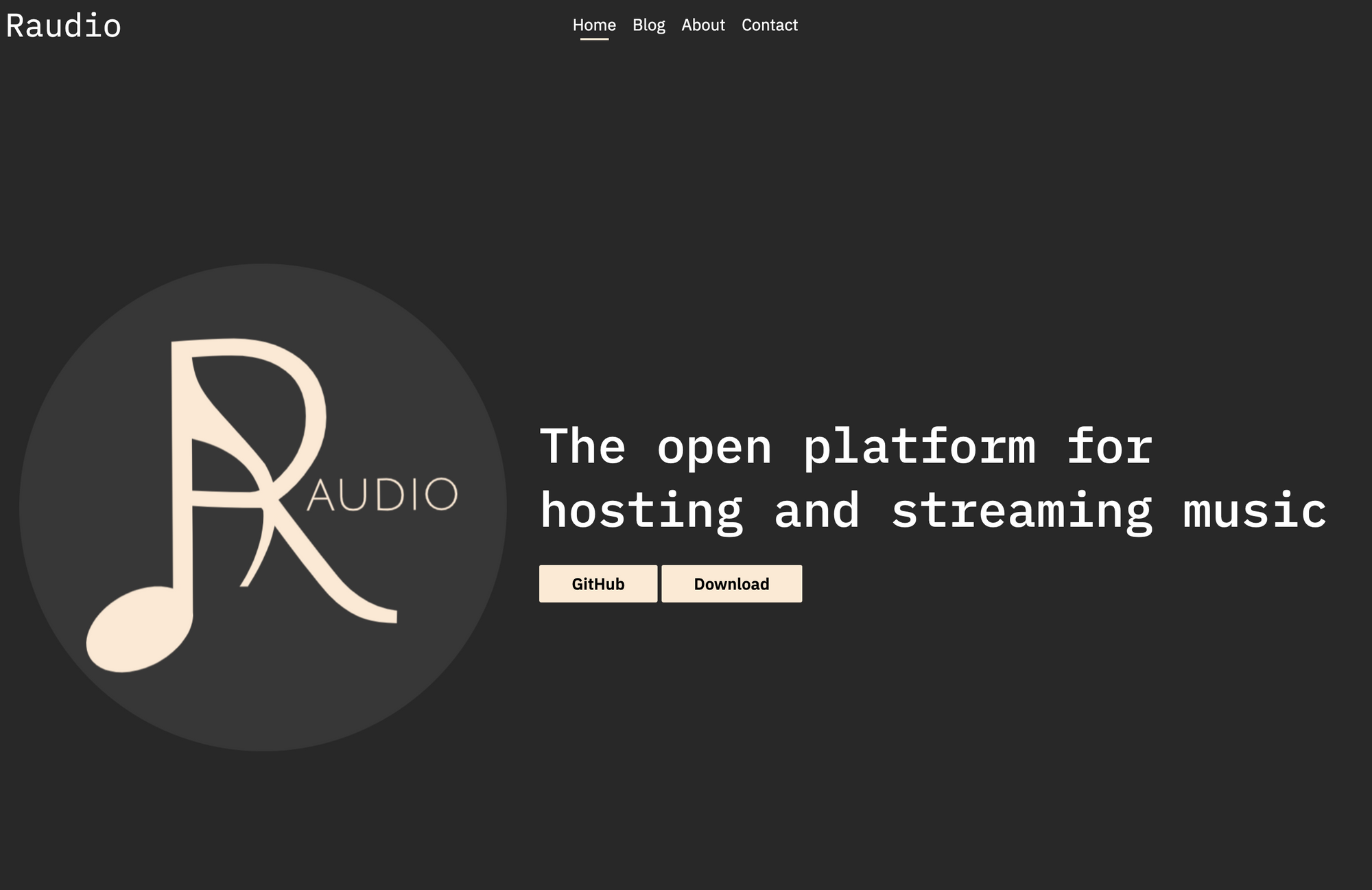 A screenshot demo of Raudio